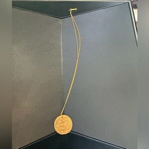 Alighieri Il Leone Medallion pendant necklace 24kt gold plated